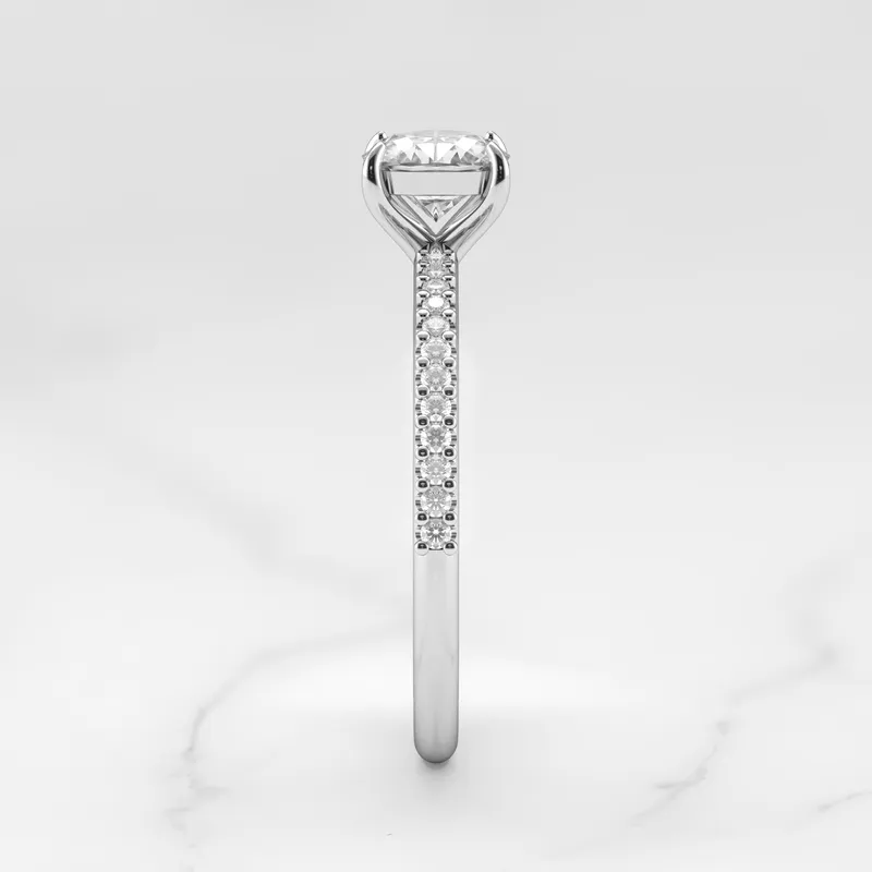 CUSHION HALF PAVE DIAMOND RING view 12