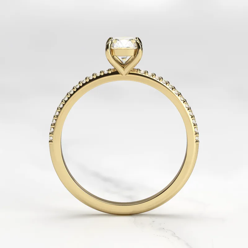 CUSHION HALF PAVE DIAMOND RING view 7