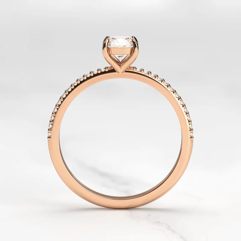 CUSHION HALF PAVE DIAMOND RING view 8