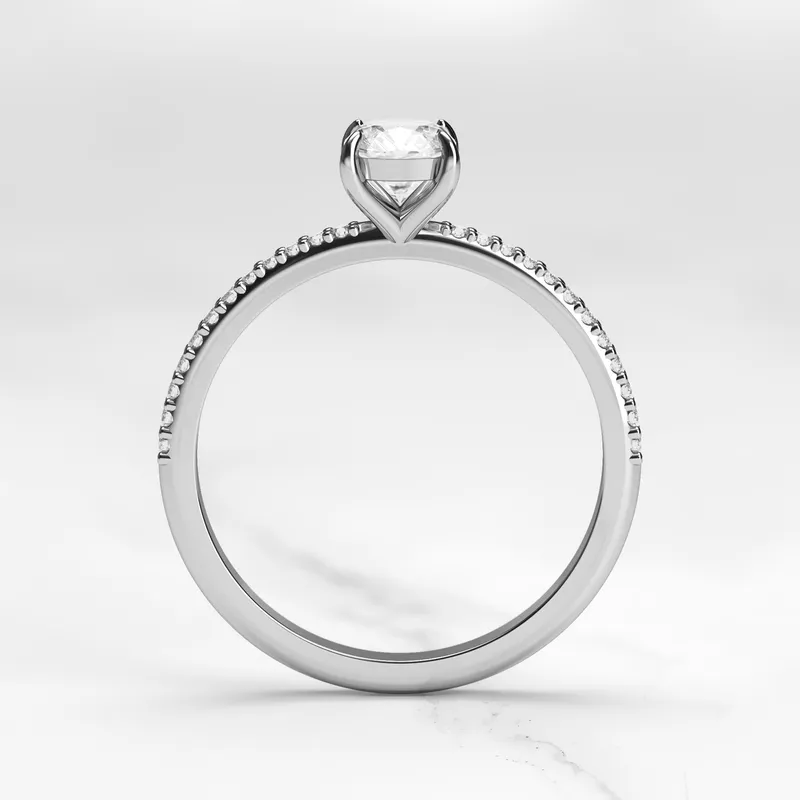 CUSHION HALF PAVE DIAMOND RING view 9