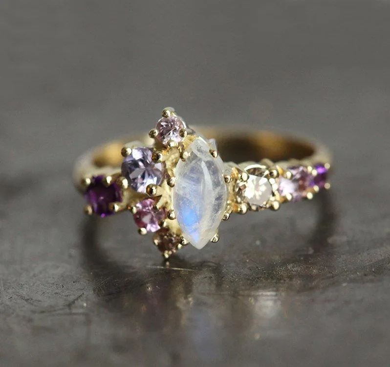 Caelan Moonstone Cluster Ring vy 3