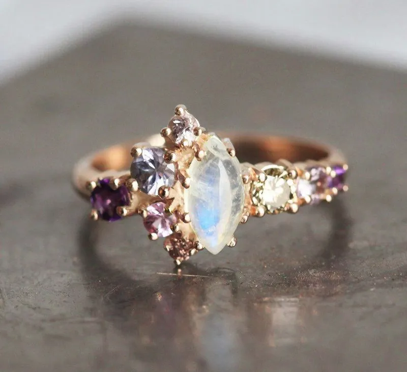 Caelan Moonstone Cluster Ring vy 5