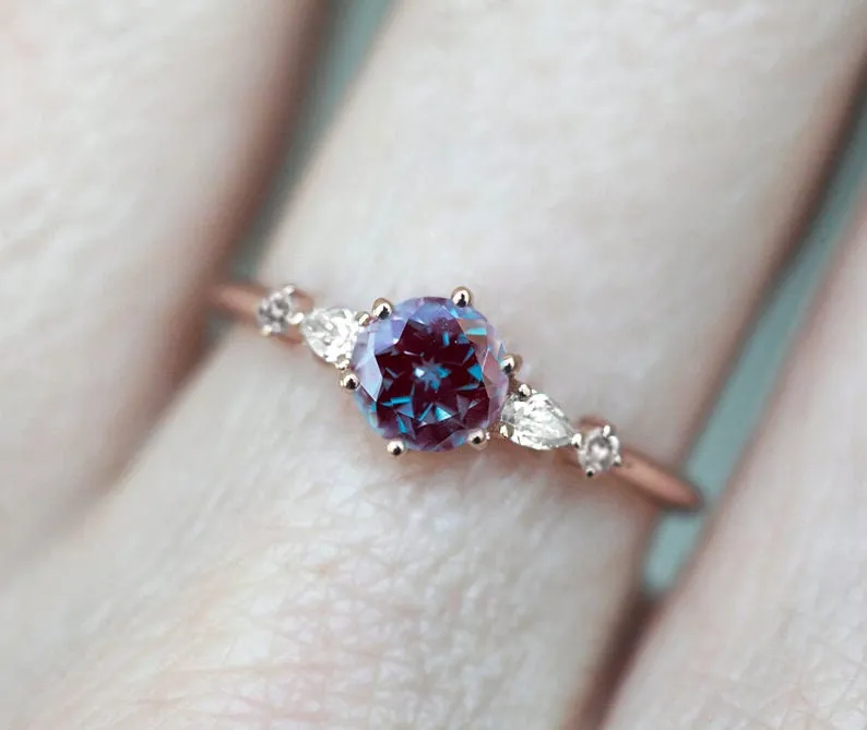 Calliope Alexandrite & Diamond Ring view 2