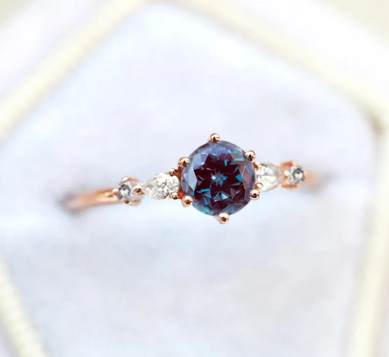 Calliope Alexandrite & Diamond Ring view 3