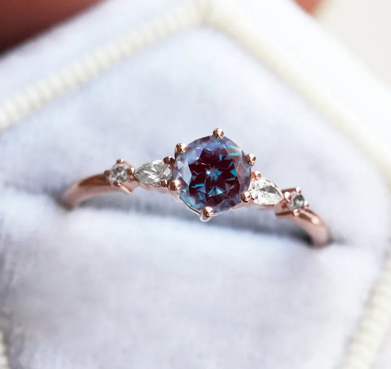 Calliope Alexandrite & Diamond Ring view 4