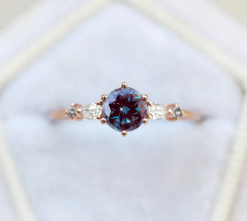 Calliope Alexandrite & Diamond Ring view 5