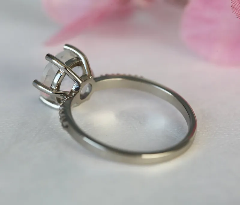 Calvin Rainbow Moonstone Diamond Ring view 8