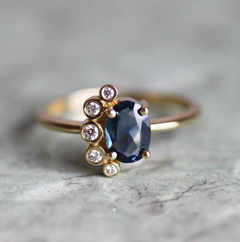 Campbell Oval Sapphire Cluster Ring sapphire oval cut engagement ring