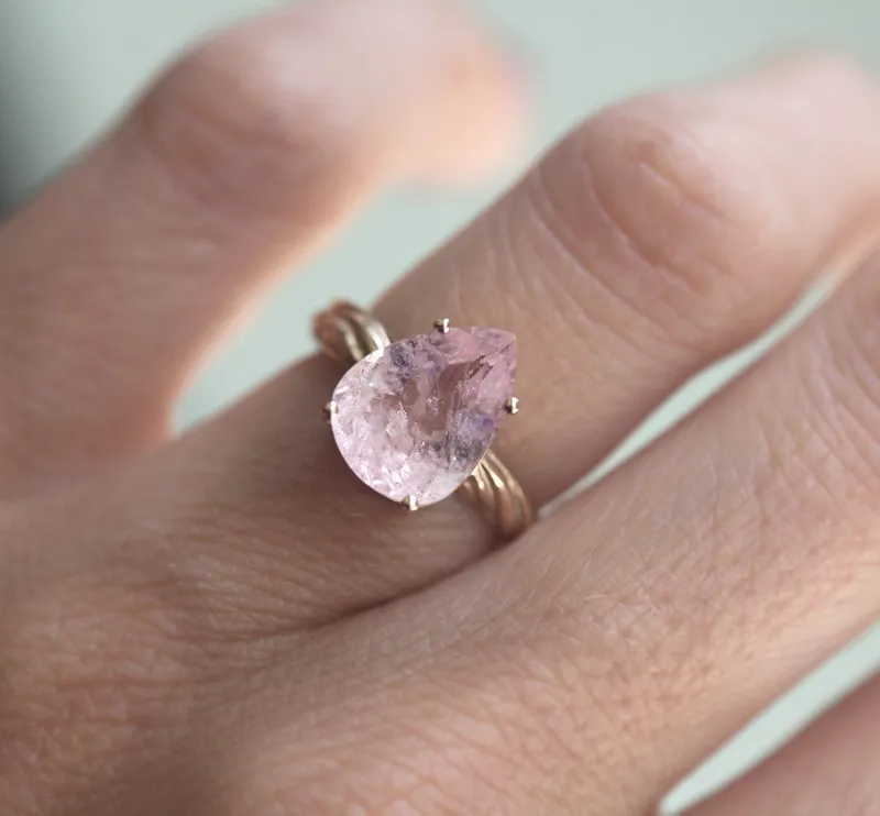 Candy Pear Morganite Ring view 7