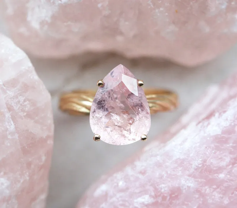 Candy Pear Morganite Ring view 8