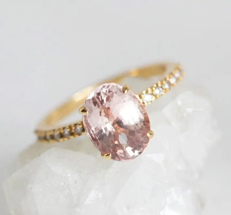 Carla Peach Sapphire Diamond Ring view 10