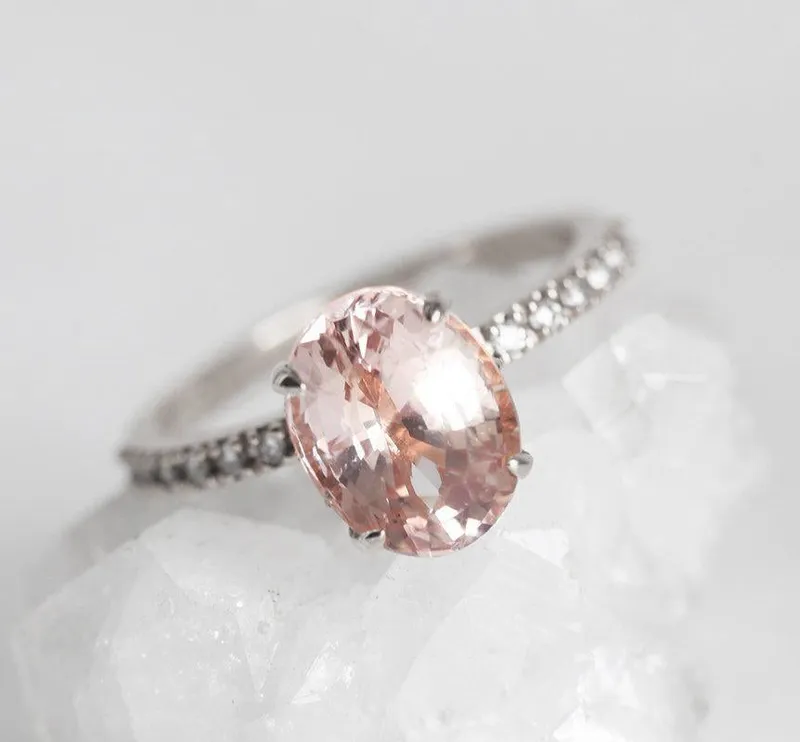 Carla Peach Sapphire Diamond Ring view 12