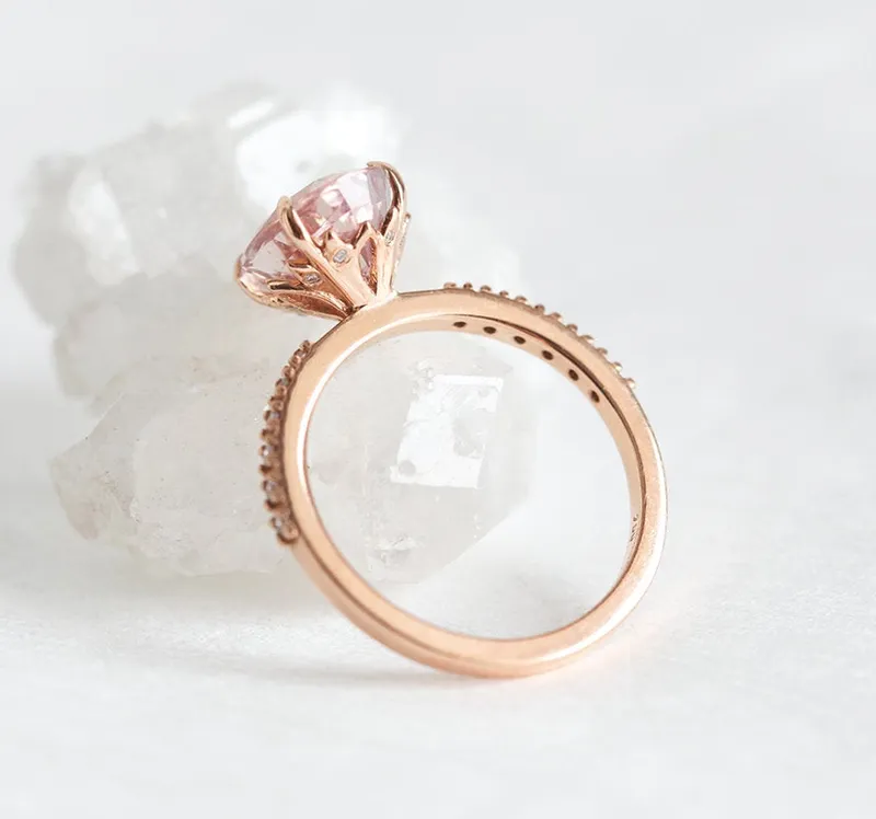 Carla Peach Sapphire Diamond Ring view 7