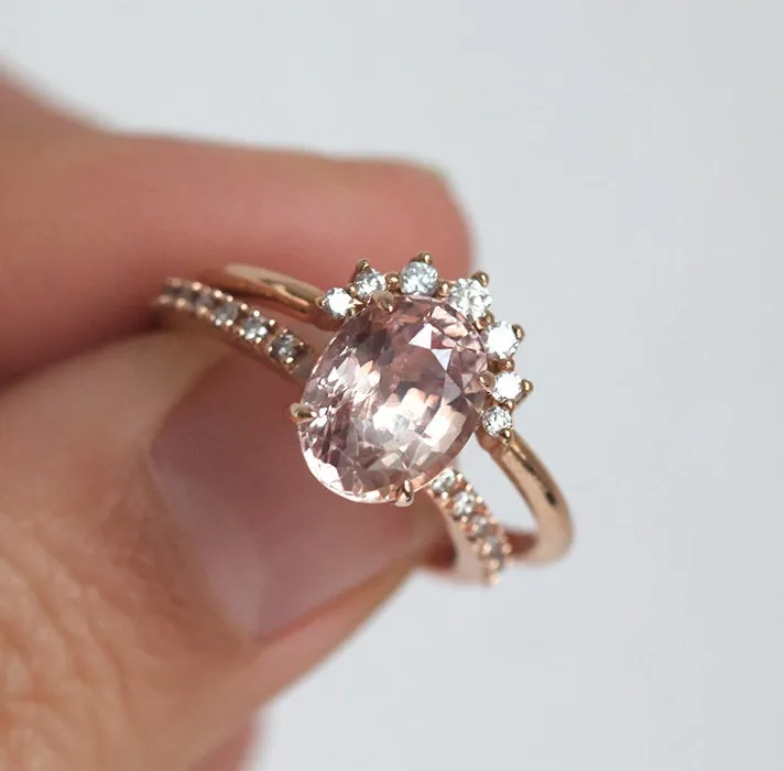 Carla Peach Sapphire Diamond Ring view 9