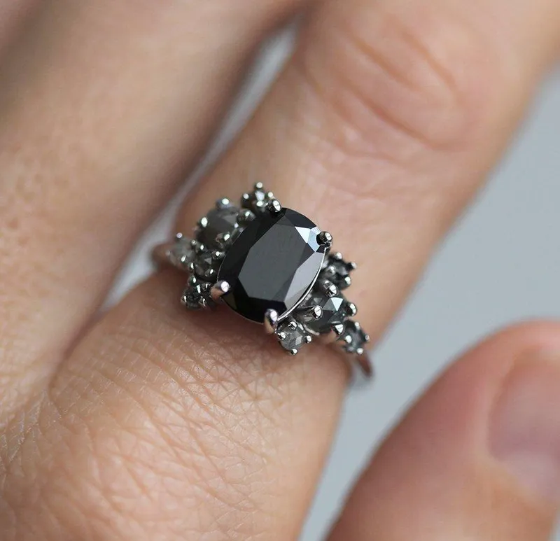 Carmel Black Diamond Cluster Ring vy 2