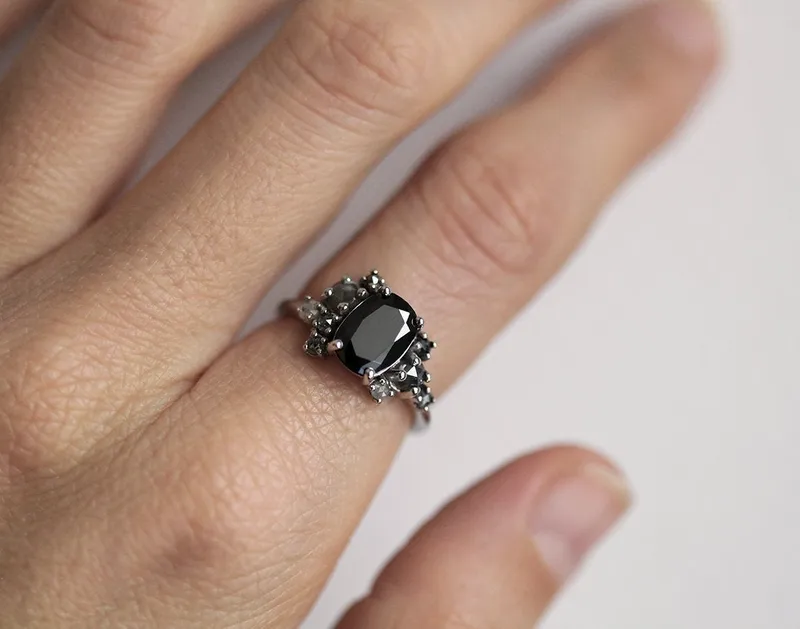 Carmel Black Diamond Cluster Ring vy 3