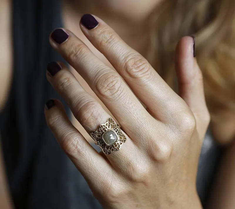 Carmen Salt & Pepper Diamond Ring view 4