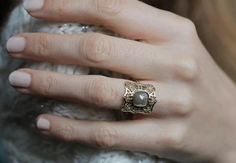 Carmen Salt & Pepper Diamond Ring view 5