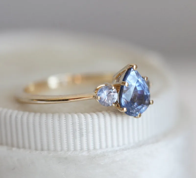 Carrie Pear Sapphire Ring vy 10