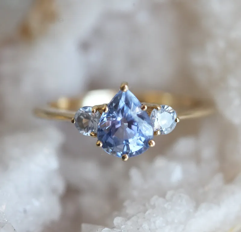Carrie Pear Sapphire Ring vy 2