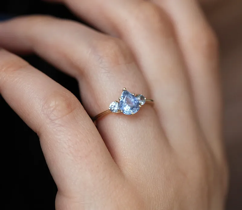 Carrie Pear Sapphire Ring vy 3
