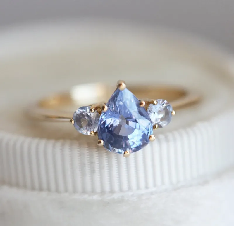 Carrie Pear Sapphire Ring vy 5