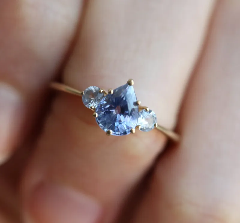 Carrie Pear Sapphire Ring vy 6