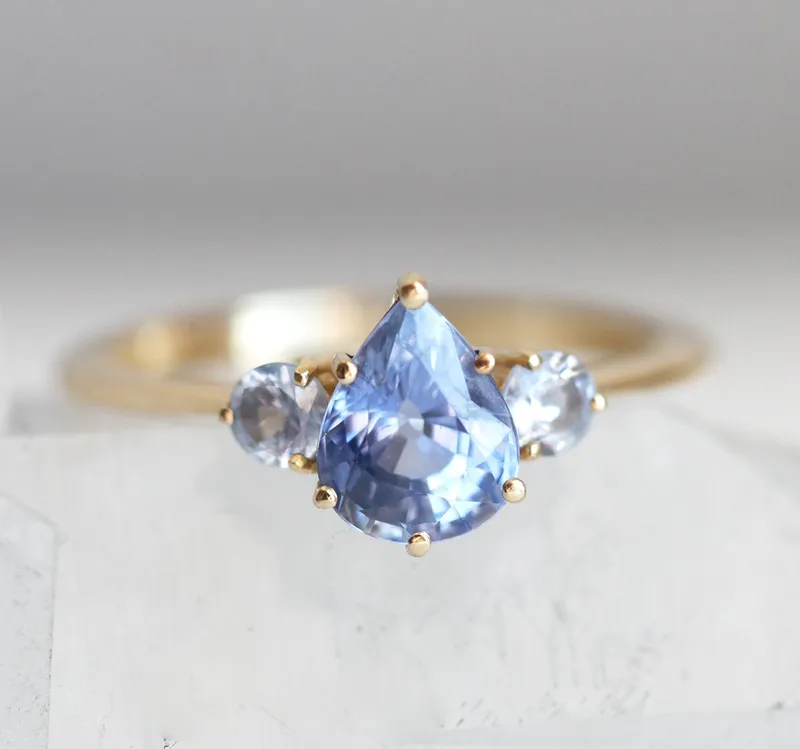 Carrie Pear Sapphire Ring vy 7