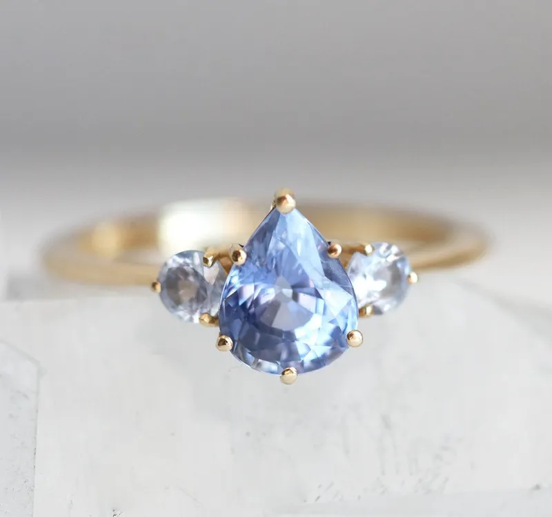 Carrie Pear Sapphire Ring vy 8