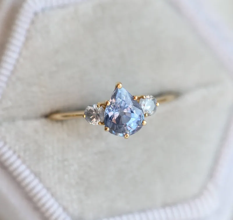 Carrie Pear Sapphire Ring vy 9