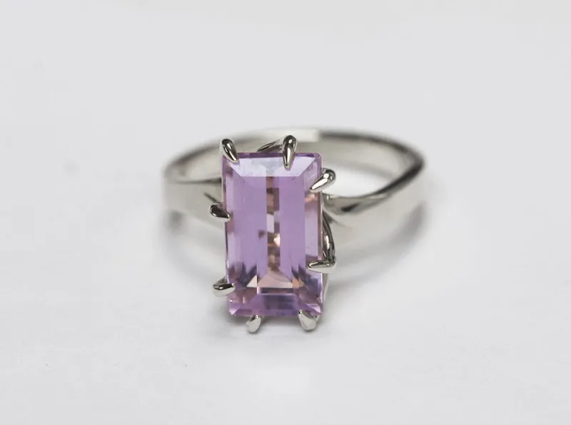 Cassandra Baguette Cut Amethyst Ring view 7