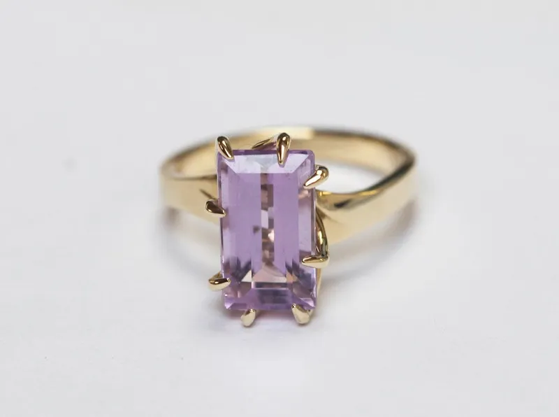Cassandra Baguette Cut Amethyst Ring engagement ring