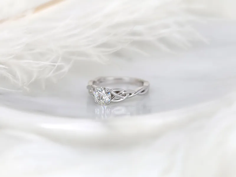 0.75cts Cassidy 6mm 14kt Gold Moissanite Celtic Love Knot Triquetra Round Solitaire Ring vy 11