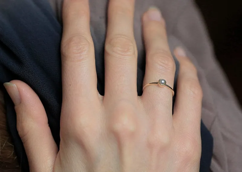 Celia Round Pearl Ring vy 5