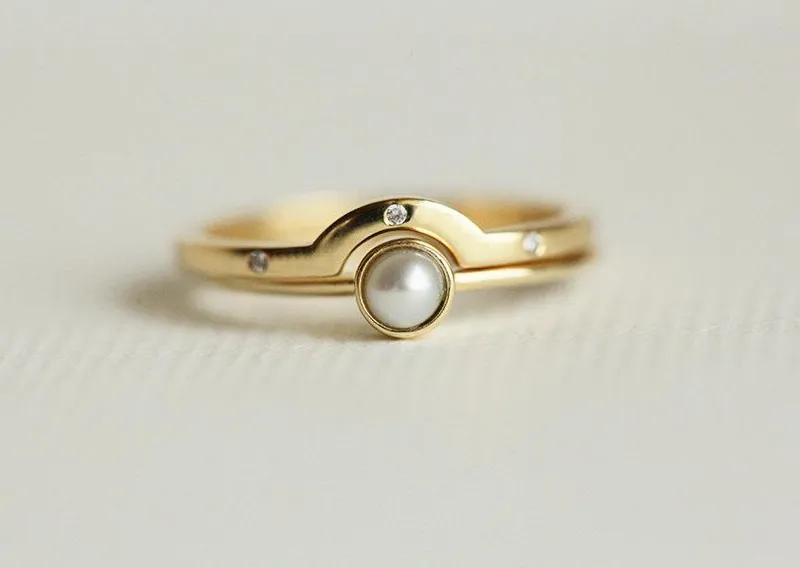 Celia Round Pearl Ring Set vy 3