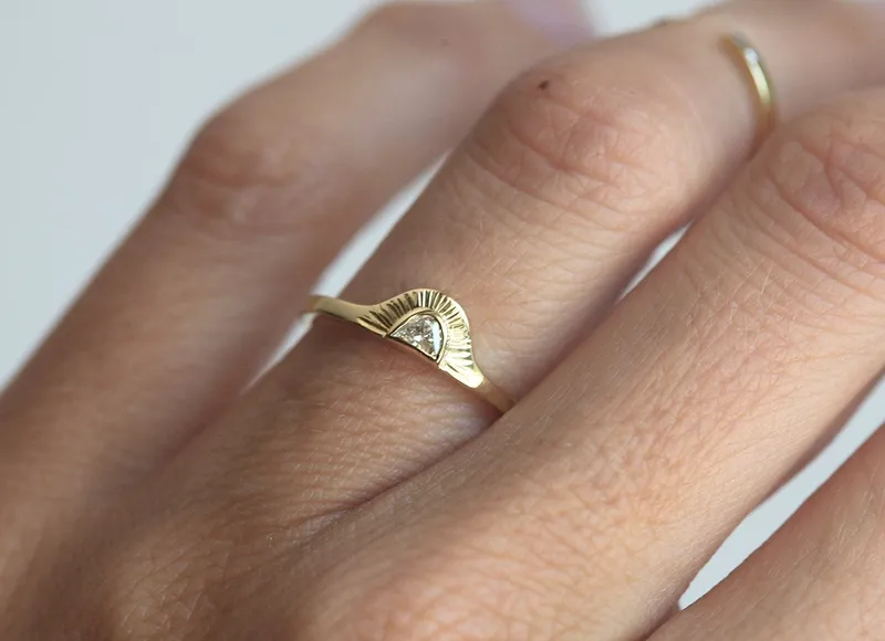 Celine Half Moon Sunstone Ring view 10