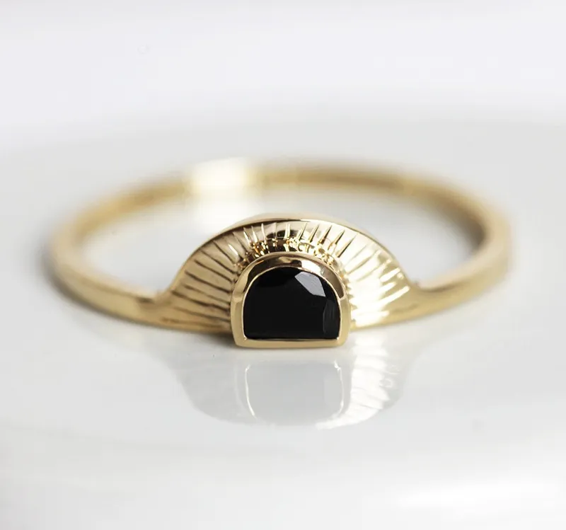 Celine Half Moon Sunstone Ring view 6
