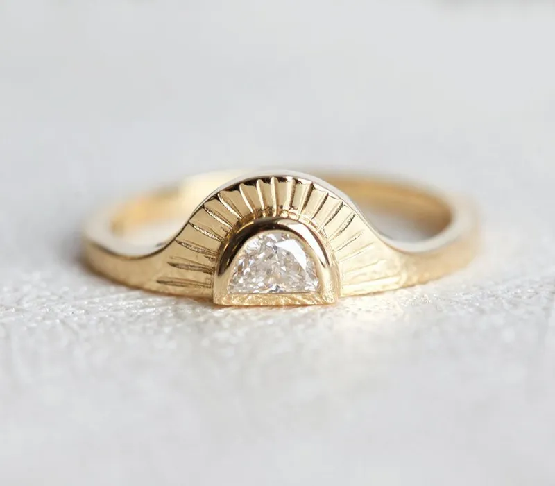 Celine Half Moon Sunstone Ring view 9