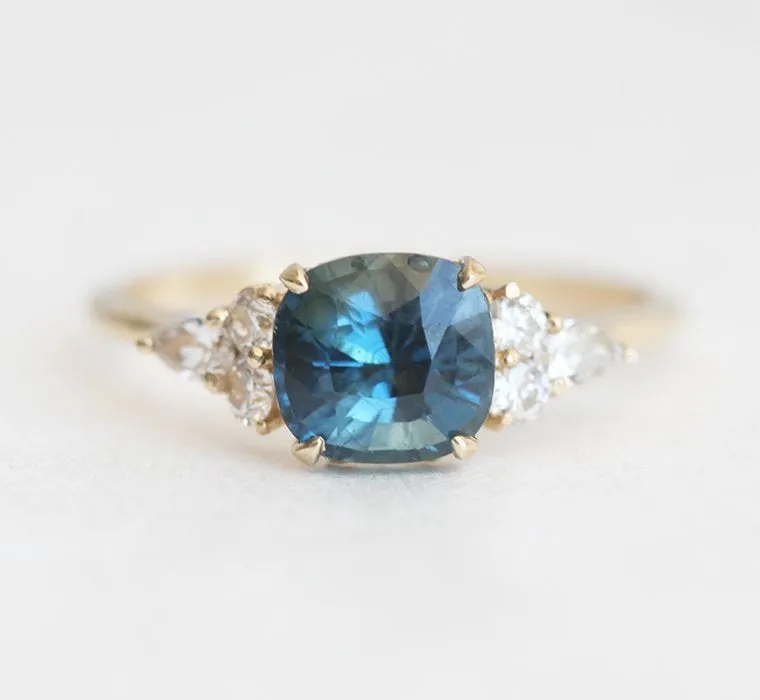 CHARVI CUSHION-CUT SAPPHIRE DIAMOND RING sapphire cushion cut engagement ring