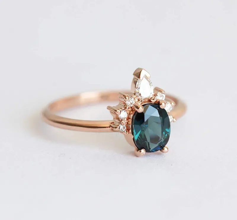 Chhavi Oval Sapphire Diamond Ring view 3