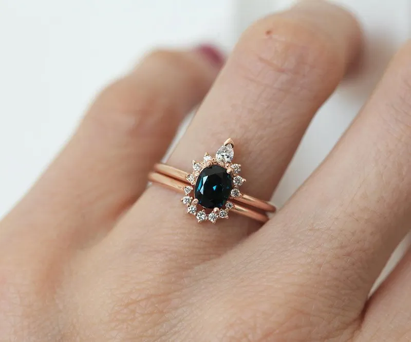 Chhavi Oval Sapphire Diamond Ring view 5