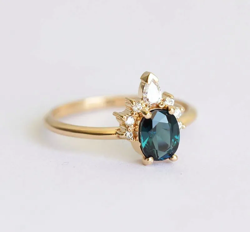 Chhavi Oval Sapphire Diamond Ring view 6