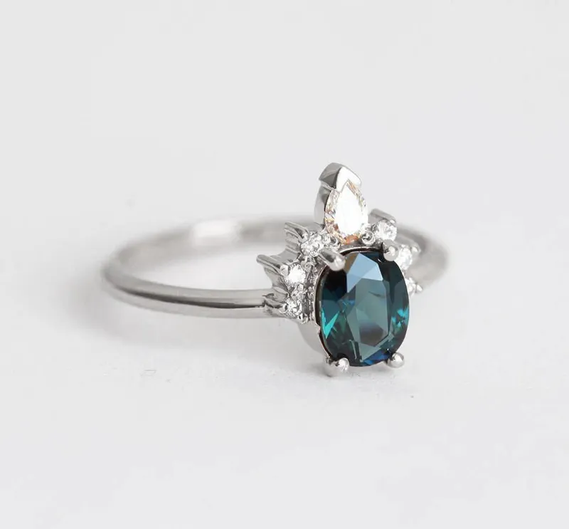 Chhavi Oval Sapphire Diamond Ring view 7