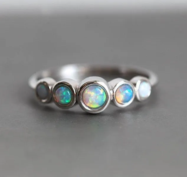 Cielo Opal Ring round cut engagement ring