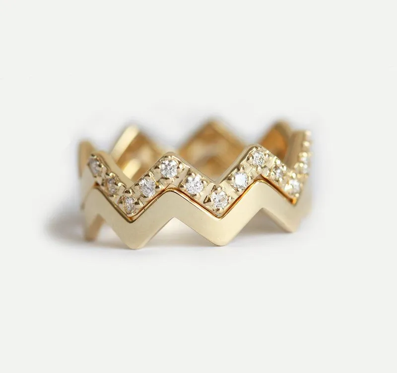 CLAIRE GEOMETRIC DIAMOND ZIG ZAG RING vy 4