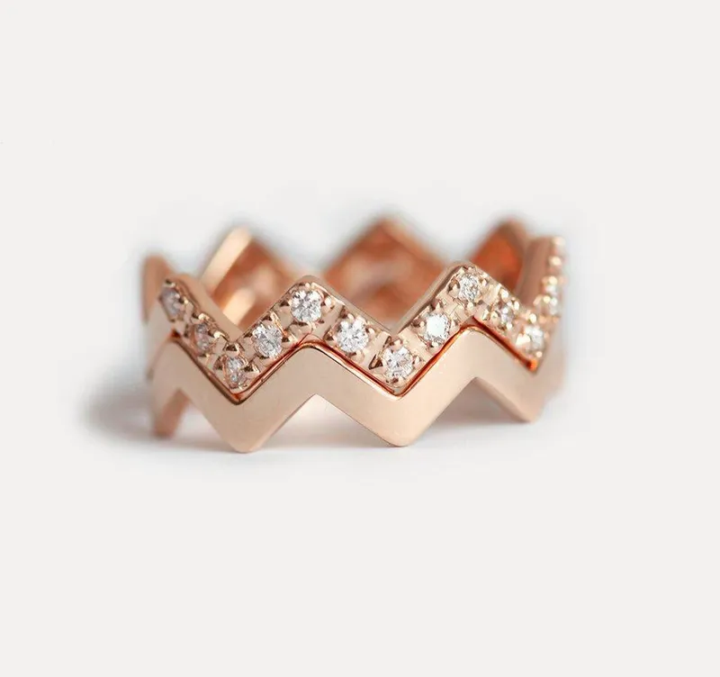 CLAIRE GEOMETRIC DIAMOND ZIG ZAG RING vy 5