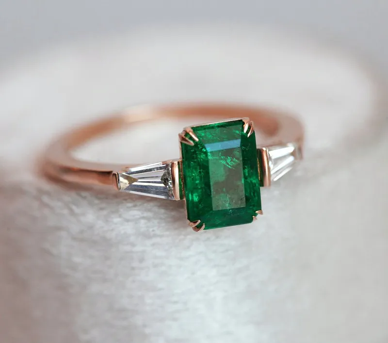 CLEO EMERALD RING WITH ACCENT STONES view 9