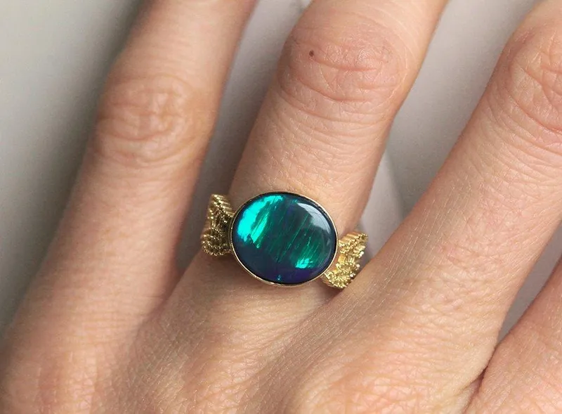 Cordelia Oval Opal Ring view 4