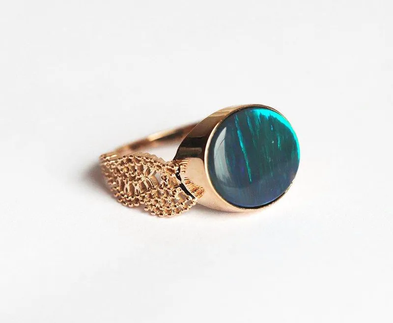 Cordelia Oval Opal Ring view 6