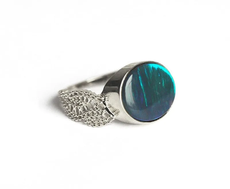 Cordelia Oval Opal Ring view 7